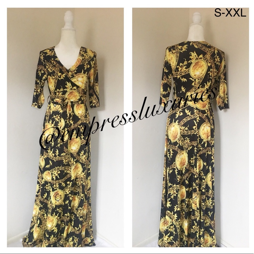 Gold Medallion Maxi Dress - Picture 1 of 4